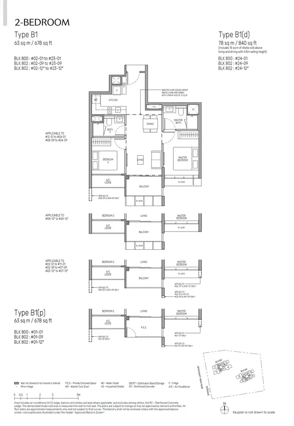 The Myst — floor plan B1, 2 Bedroom, D23