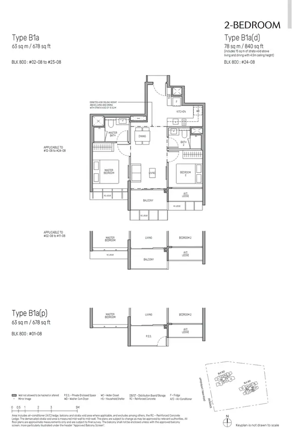 The Myst — floor plan B1a, 2 Bedroom, D23