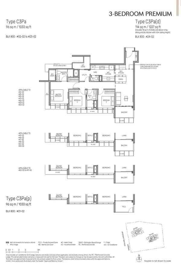 The Myst — floor plan C3Pa(d), 3 Bedroom Premium, D23