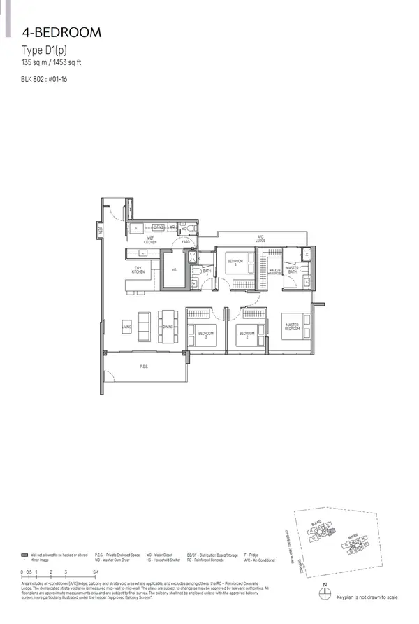 The Myst — floor plan D1(p), 4 Bedroom, D23