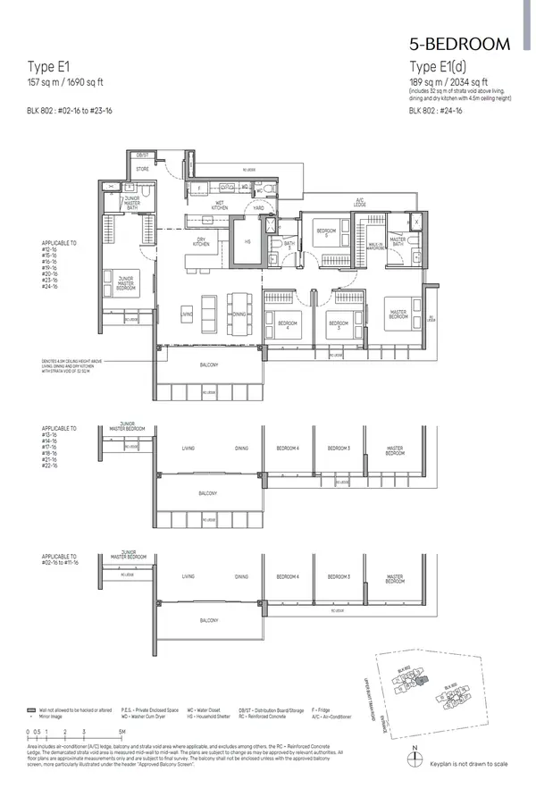 The Myst — floor plan E1(d), 5 Bedroom, D23
