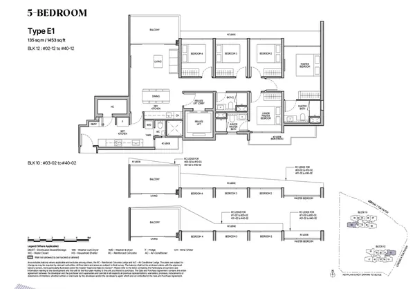 The Orie — floor plan E1, 5 Bedroom, D12