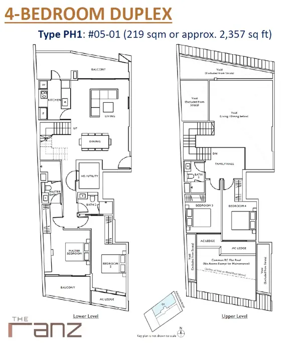 The Ranz — floor plan PH1, 4 Bedroom Duplex, D08