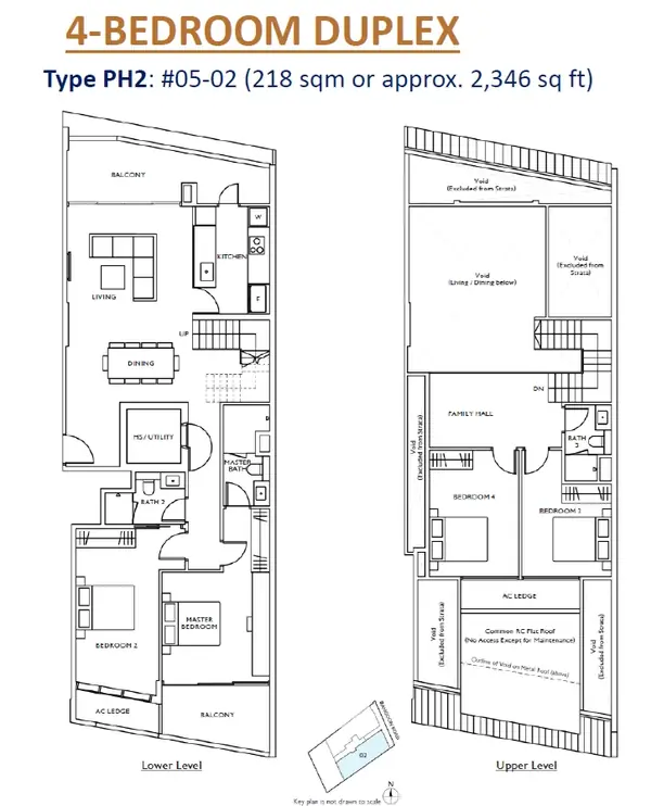 The Ranz — floor plan PH2, 4 Bedroom Duplex, D08