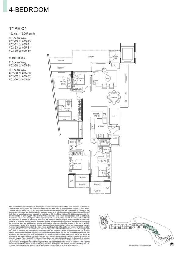 The Residences At W Singapore Sentosa Cove — floor plan C1, 4 Bedroom, D04