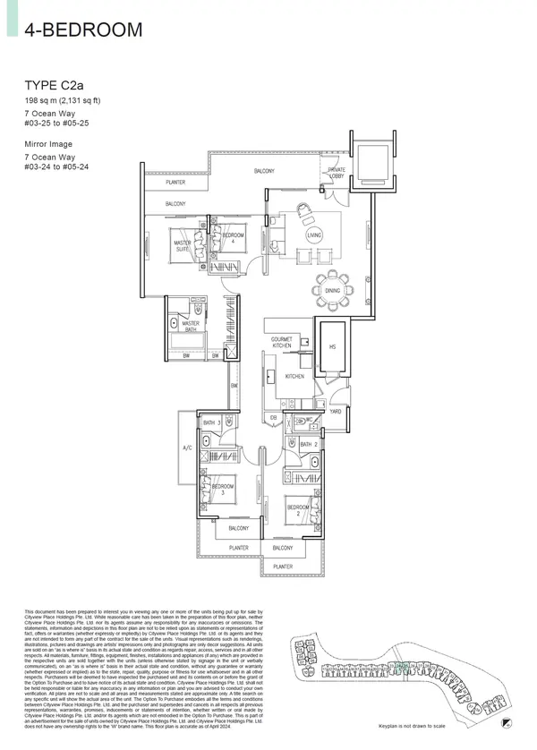 The Residences At W Singapore Sentosa Cove — floor plan C2a, 4 Bedroom, D04