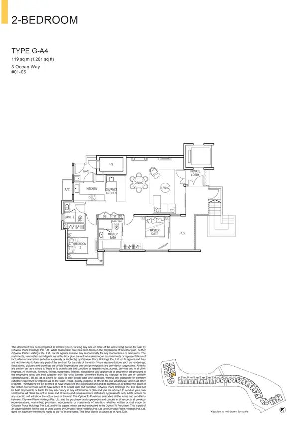 The Residences At W Singapore Sentosa Cove — floor plan G-A4, 2 Bedroom, D04