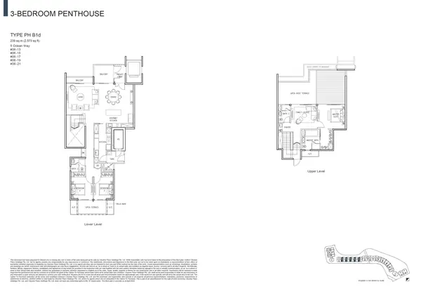 The Residences At W Singapore Sentosa Cove — floor plan PH B1d, Penthouse, D04
