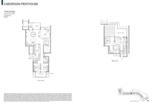 The Residences At W Singapore Sentosa Cove — floor plan PH B2a, Penthouse, D04