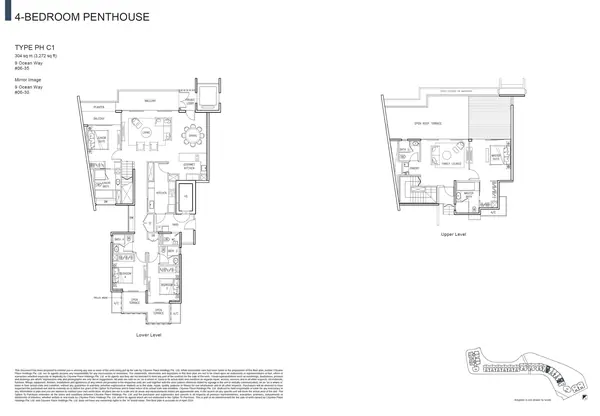 The Residences At W Singapore Sentosa Cove — floor plan PH C1, Penthouse, D04