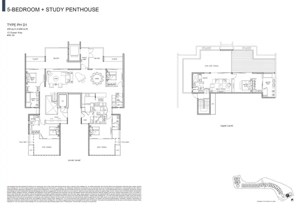 The Residences At W Singapore Sentosa Cove — floor plan PH D1, Penthouse, D04