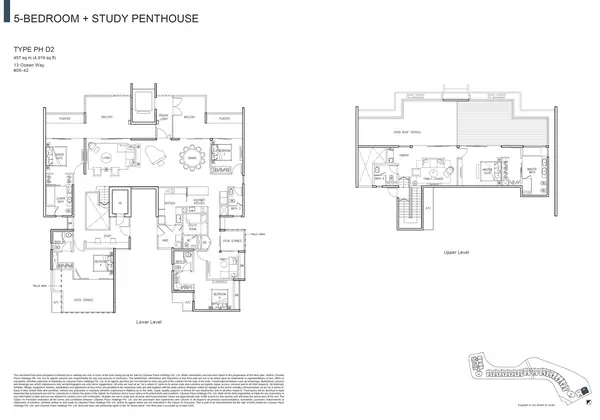 The Residences At W Singapore Sentosa Cove — floor plan PH D2, Penthouse, D04