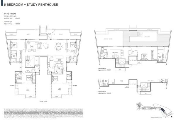 The Residences At W Singapore Sentosa Cove — floor plan PH D4, Penthouse, D04