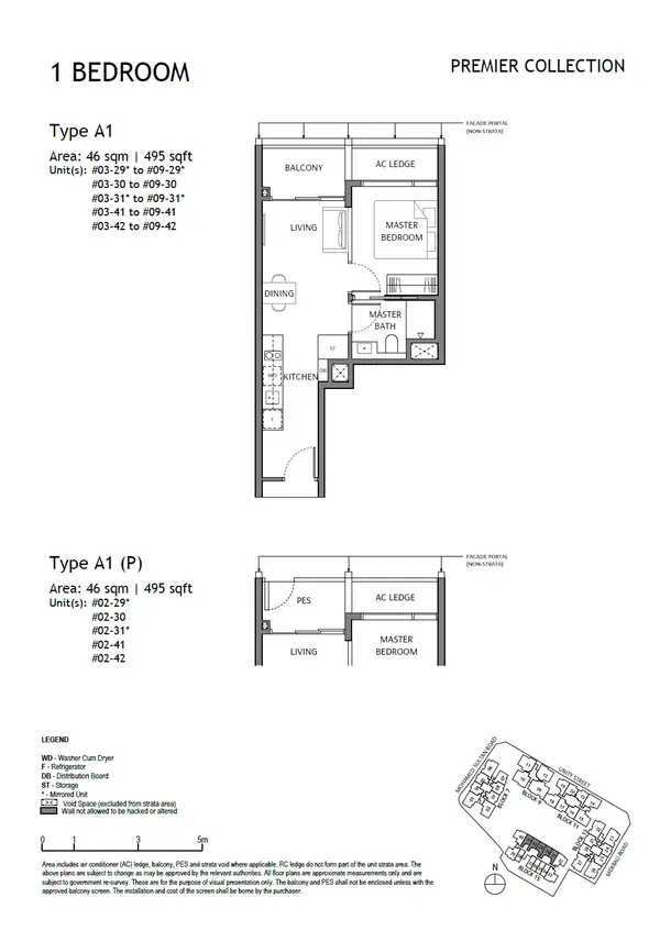 The Robertson Opus — floor plan A1(P), 1 Bedroom, D09