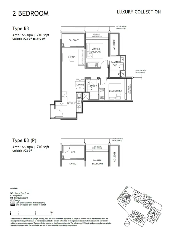 The Robertson Opus — floor plan B3, 2 Bedroom, D09