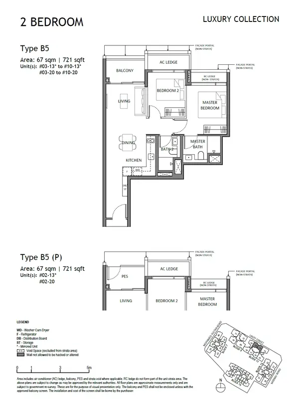 The Robertson Opus — floor plan B5, 2 Bedroom, D09