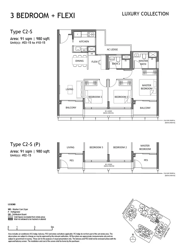 The Robertson Opus — floor plan C2-S(P), 3 Bedroom + Flexi, D09