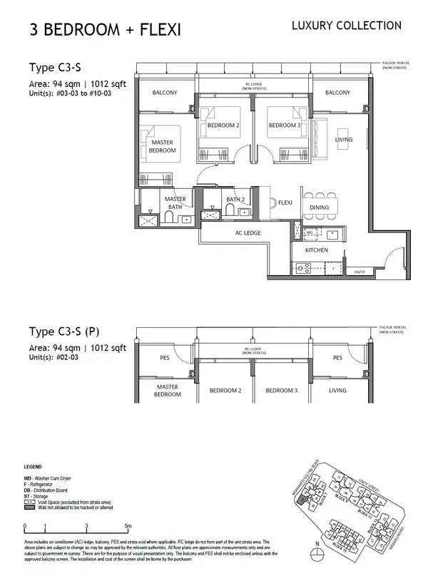 The Robertson Opus — floor plan C3-S, 3 Bedroom + Flexi, D09