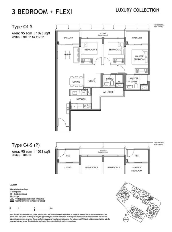 The Robertson Opus — floor plan C4-S, 3 Bedroom + Flexi, D09