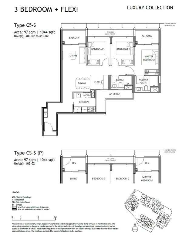 The Robertson Opus — floor plan C5-S, 3 Bedroom + Flexi, D09