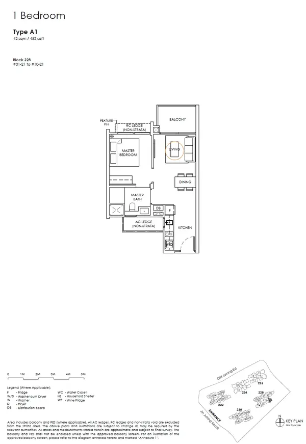 The Sen — floor plan A1, 1 Bedroom, D21