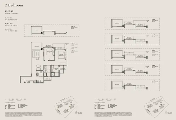 The Sen — floor plan B3-P, 2 Bedroom, D21