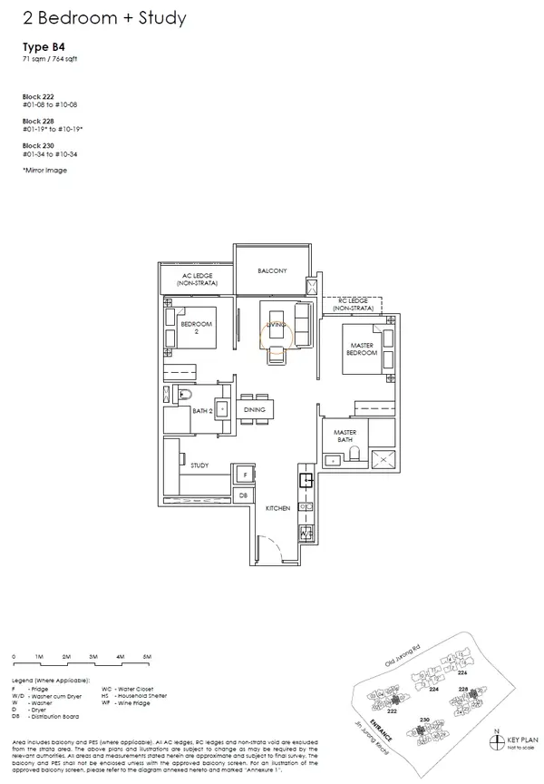 The Sen — floor plan B4, 2 Bedroom + Study, D21
