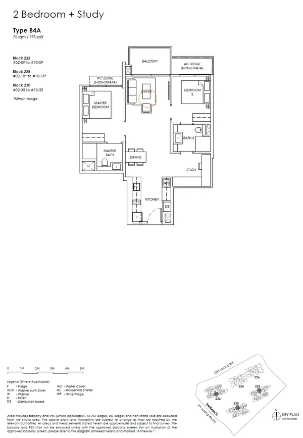 The Sen — floor plan B4A, 2 Bedroom + Study, D21