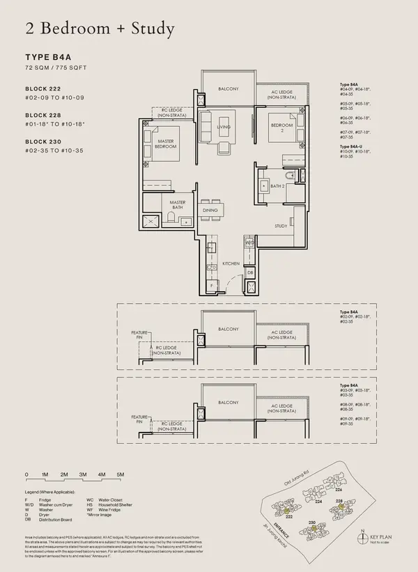 The Sen — floor plan B4A-U, 2 Bedroom + Study, D21