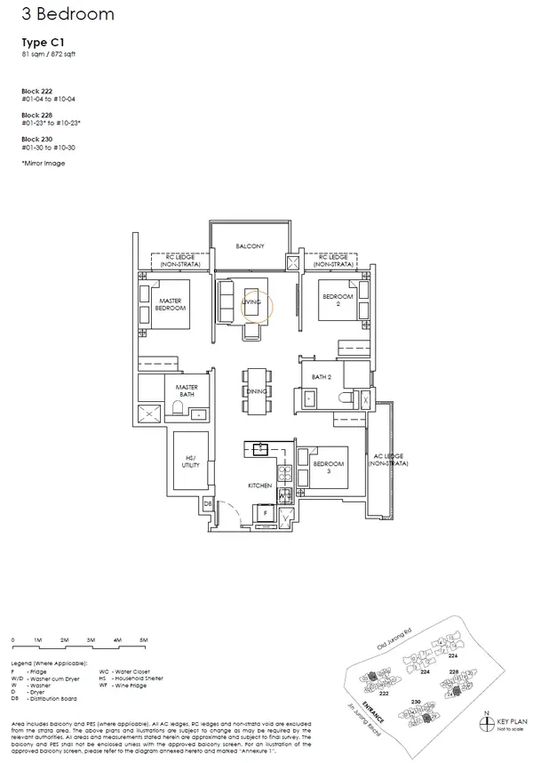 The Sen — floor plan C1, 3 Bedroom, D21