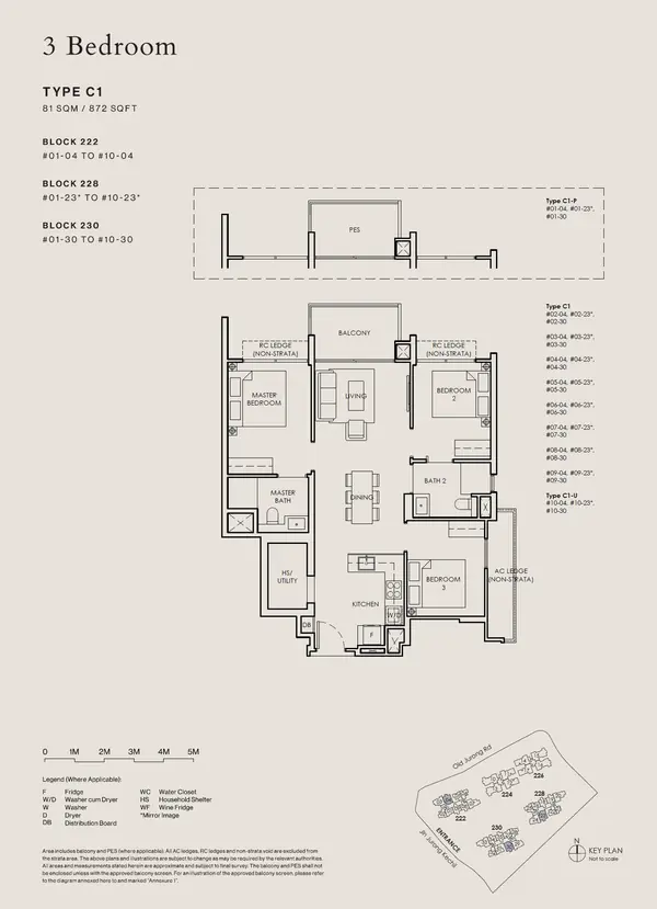 The Sen — floor plan C1-P, 3 Bedroom, D21