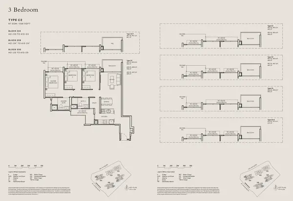 The Sen — floor plan C2-P, 3 Bedroom, D21