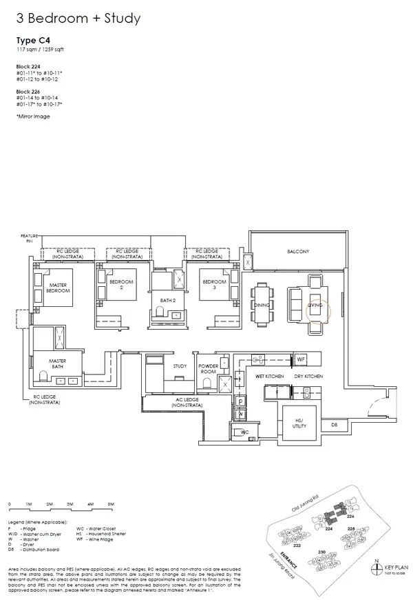 The Sen — floor plan C4, 3 Bedroom + Study, D21