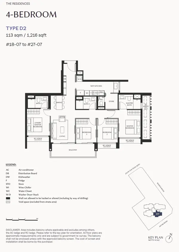 The Serra Residences — floor plan D2, 4 Bedroom, D11