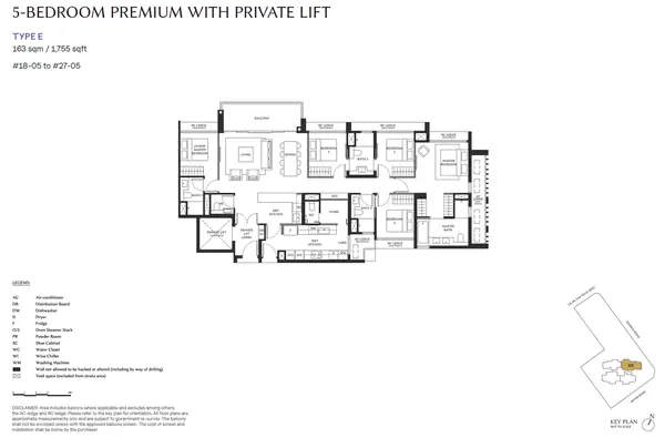 The Serra Residences — floor plan E, 5 Bedroom Premium With Private Lift, D11