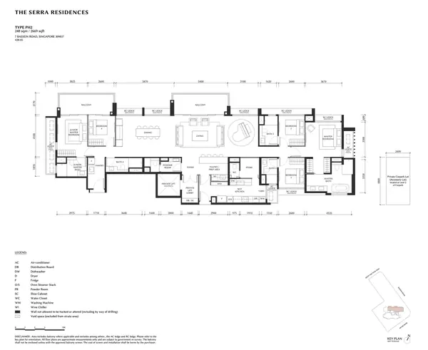 The Serra Residences — floor plan PH2, Penthouse, D11