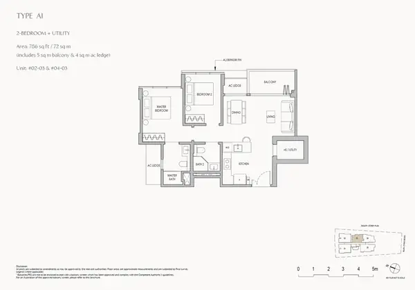 The Shorefront — floor plan A1, 2 Bedroom + Utility, D17
