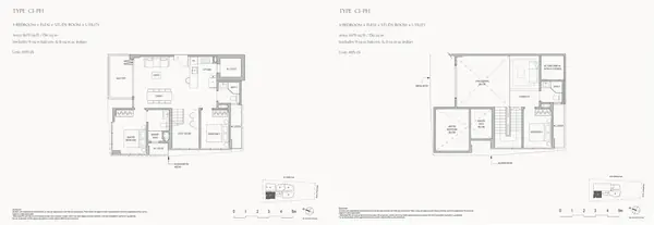 The Shorefront — floor plan C1-PH, 3 Bedroom + Flexi + Study Room + Utility, D17