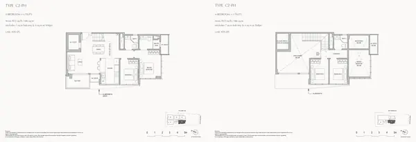 The Shorefront — floor plan C2-PH, 4 Bedroom + Utility, D17