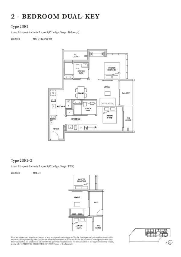 Tmw Maxwell — floor plan 2DK1, 2 Bedroom Dual-Key, D02