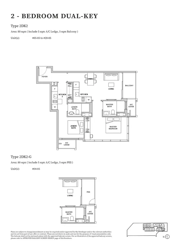 Tmw Maxwell — floor plan 2DK2, 2 Bedroom Dual-Key, D02