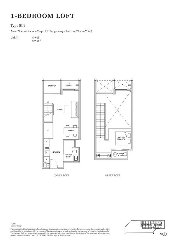 Tmw Maxwell — floor plan BL1, 1 Bedroom Loft, D02