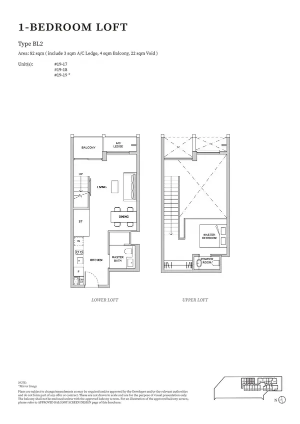 Tmw Maxwell — floor plan BL2, 1 Bedroom Loft, D02