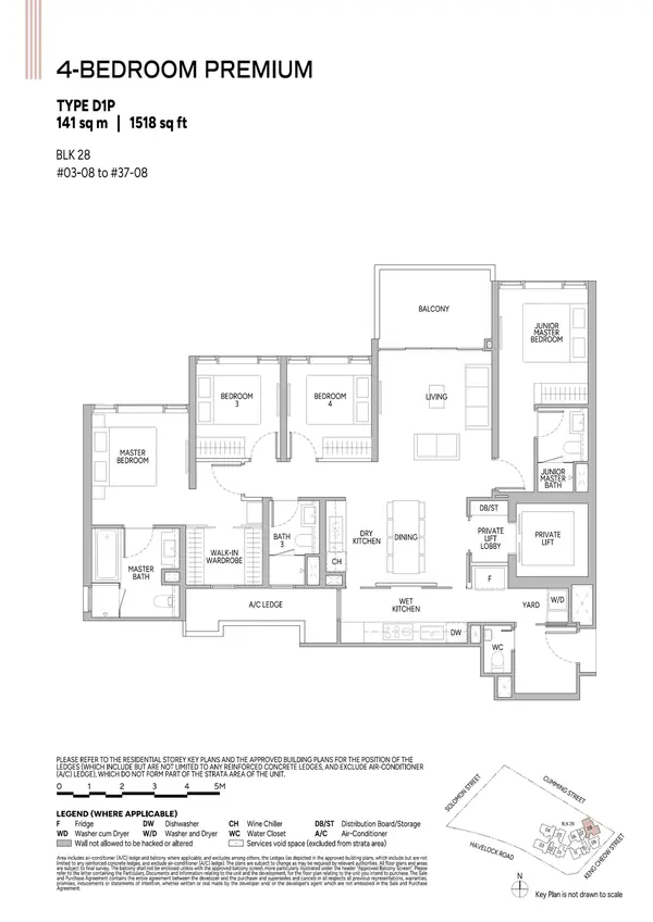 Union Square Residences — floor plan D1P, 4 Bedroom Premium, D01