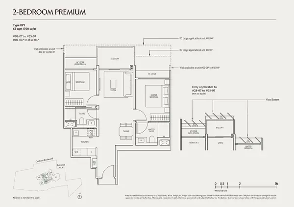 Upperhouse At Orchard Boulevard — floor plan BP1, 2 Bedroom Premium, D10