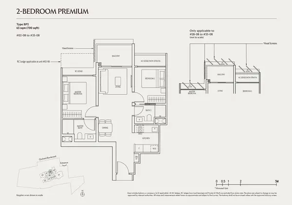 Upperhouse At Orchard Boulevard — floor plan BP2, 2 Bedroom Premium, D10