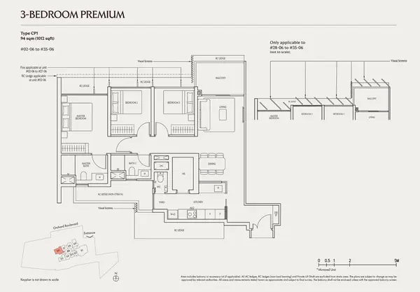 Upperhouse At Orchard Boulevard — floor plan CP1, 3 Bedroom Premium, D10