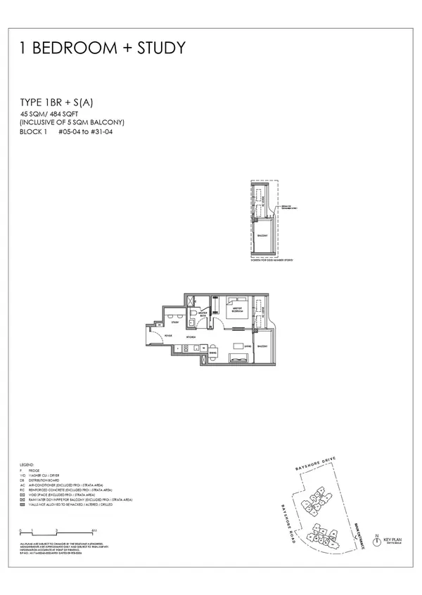 Vela Bay — floor plan 1BR + S(A), 1 Bedroom + Study, D16
