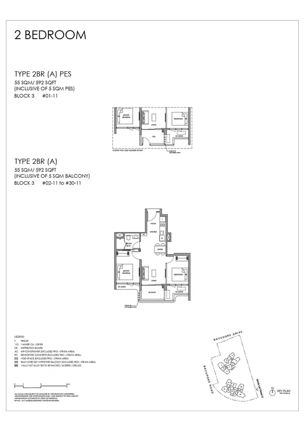 Vela Bay — floor plan 2BR (A) PES, 2 Bedroom, D16