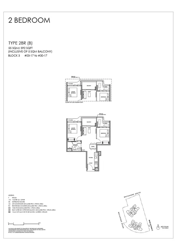 Vela Bay — floor plan 2BR (B), 2 Bedroom, D16